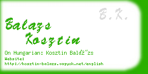 balazs kosztin business card